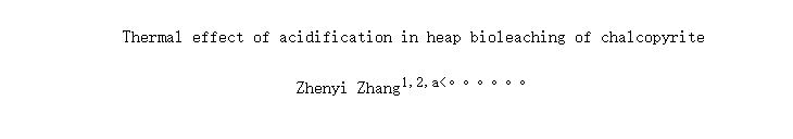Thermal effect of acidification in heap bioleaching of chalcopyrite