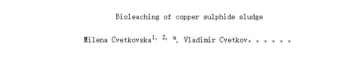 Bioleaching of copper sulphide sludge