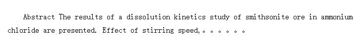 Dissolution kinetics of smithsonite ore in ammonium chloride solution