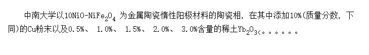 Yb<SUB>2</SUB>O<SUB>3</SUB> CeO<SUB>2</SUB>NiFe<SUB>2</SUB>O<SUB>4</SUB>մѧܵӰ