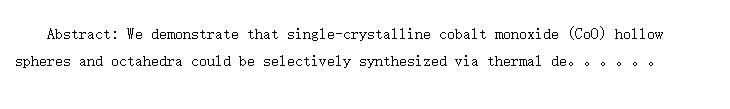 Shape-Controlled Synthesis and Characterization of Cobalt Oxides Hollow Spheres and Octahedra