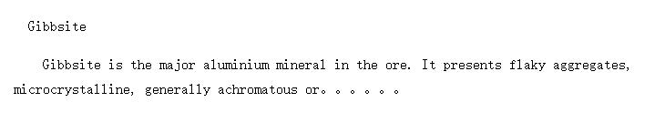Structure of major minerals