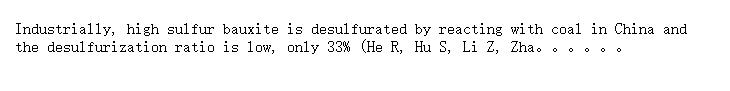 High sulfur bauxite