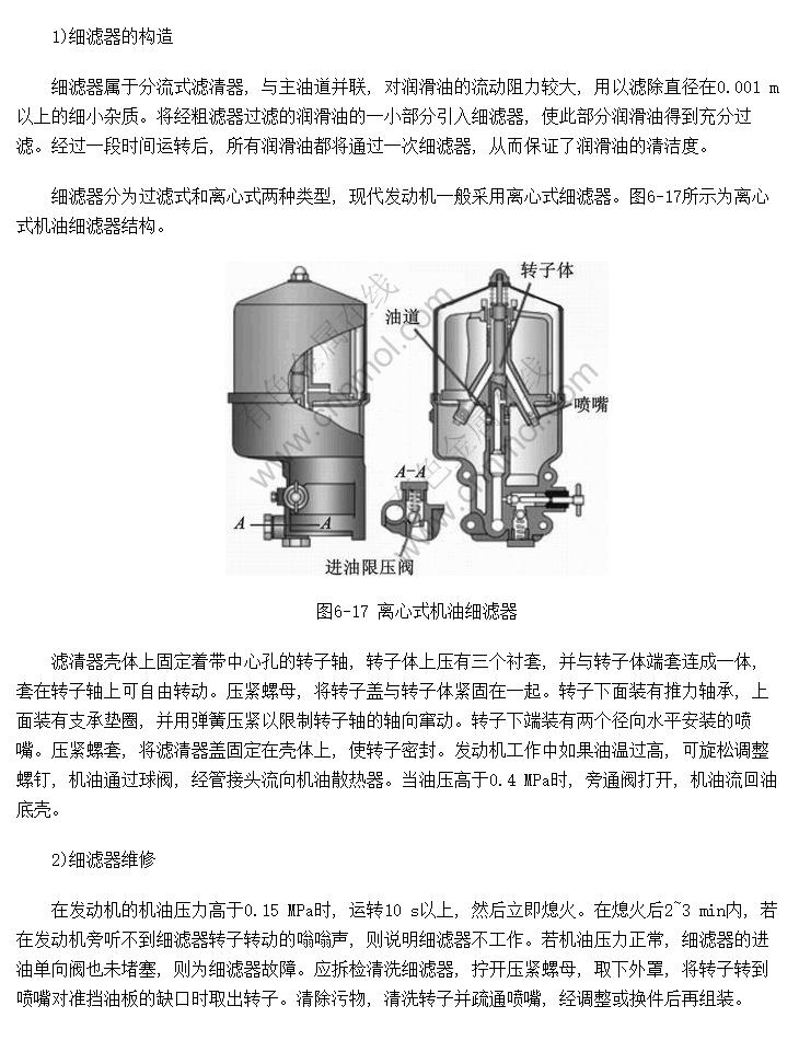 细滤器的构造与维修