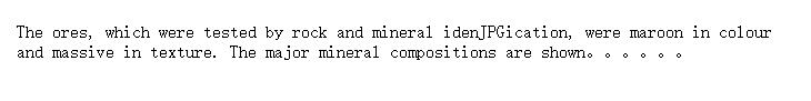 Major mineral compositions