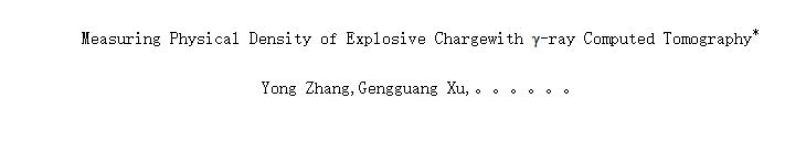 Measuring Physical Density of Explosive Chargewith -ray Computed Tomography