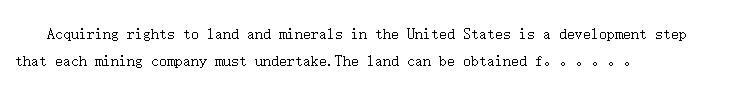 Land acquisition in mine development (ɽչ)