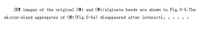 Characterization of the organo-montmorillonite/alginate beads before and after perchlorate and/or strontium ions adsorption