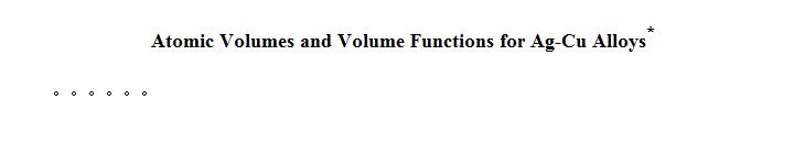 Atomic Volumes and Volume Functions for Ag-Cu Alloys