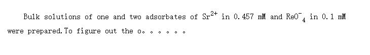 Adsorption of strontium and perrhenate ions