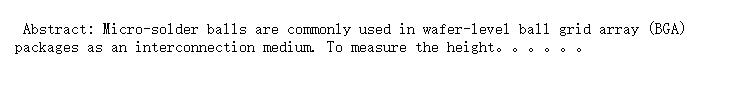 Height measurement of micro-solder balls on metal pad by white light projection