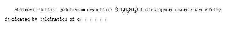 Controllable Fabrication and Optical Properties of Uniform Gadolinium Oxysulfate Hollow Spheres