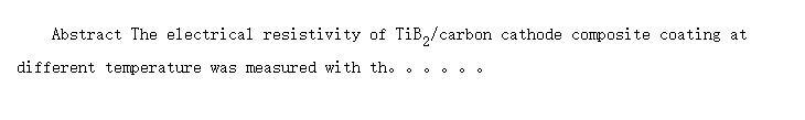Electrical resistivity of TiB<sub>2</sub>/carbon composite cathode coating for aluminum electrolysis