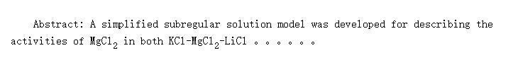 A Simplified Subregular Solution Model Describing the Activites of MgCl2 in Both KCl-MgCl2-LiCl and CaCl2-MgCl2-NaCl Molten Salt Systems*