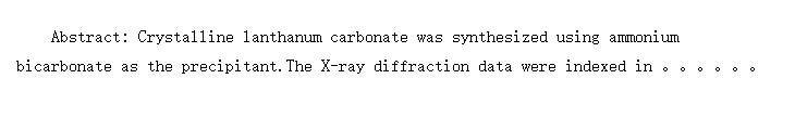 Synthesis and structure of hydrated lanthanum carbonate