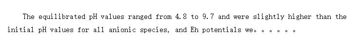 pH and Eh of equilibrium solution